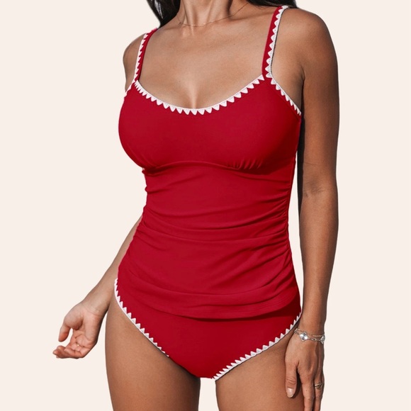 Cupshe Other - Cupshe Red and White Swimsuit size XL